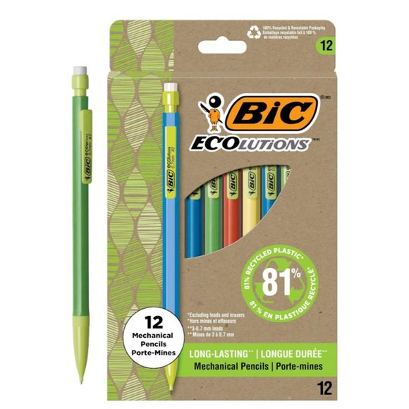 Bic Ecolutions Mechanical Pencils 12pk Brand New - Picture 1 of 4